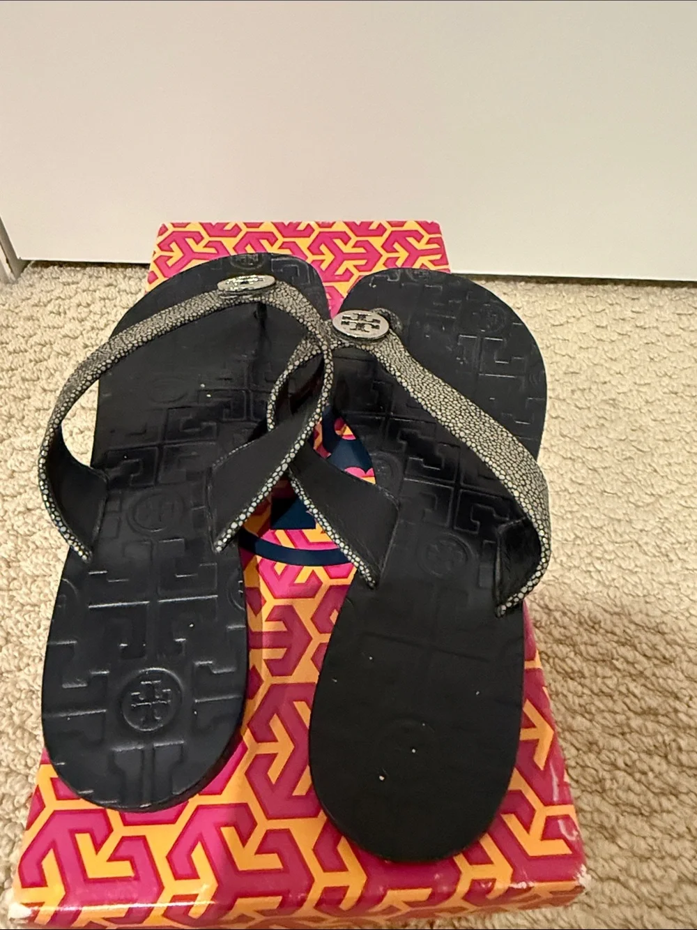 Tory Burch Thora Stingray Leather in Smoke